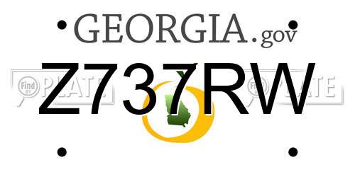 Z737RW Georgia License Plate