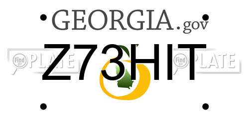 Z73HIT Georgia License Plate