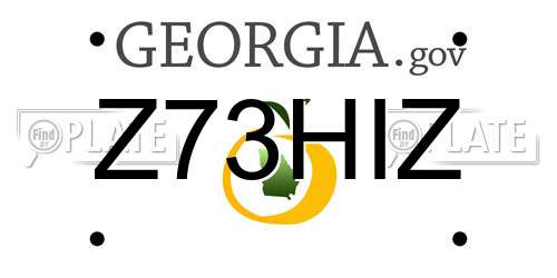 Z73HIZ Georgia License Plate