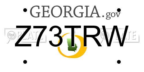 Z73TRW Georgia License Plate