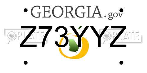 Z73YYZ Georgia License Plate