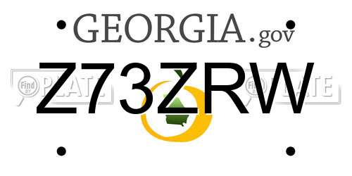 Z73ZRW Georgia License Plate