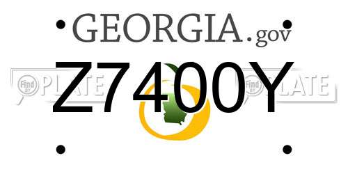 Z7400Y Georgia License Plate