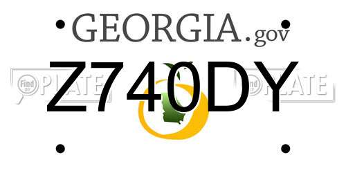 Z740DY Georgia License Plate