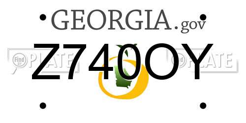 Z740OY Georgia License Plate