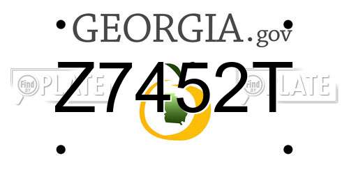 Z7452T Georgia License Plate