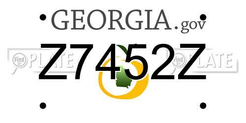 Z7452Z Georgia License Plate