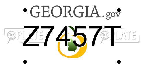 Z7457T Georgia License Plate
