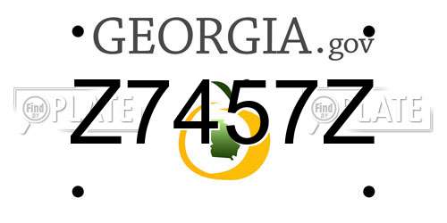 Z7457Z Georgia License Plate
