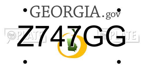 Z747GG Georgia License Plate