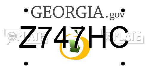 Z747HC Georgia License Plate