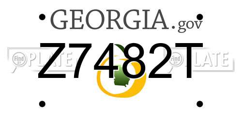 Z7482T Georgia License Plate