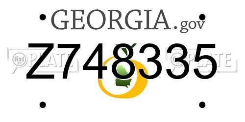 Z748335 Georgia License Plate