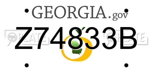Z74833B Georgia License Plate