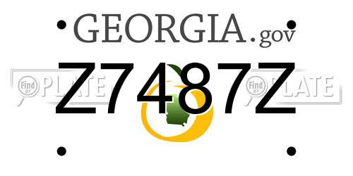 Z7487Z Georgia License Plate