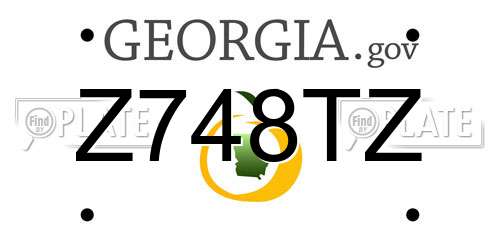 Z748TZ Georgia License Plate
