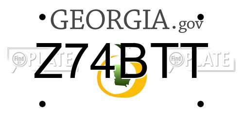 Z74BTT Georgia License Plate