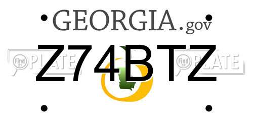 Z74BTZ Georgia License Plate