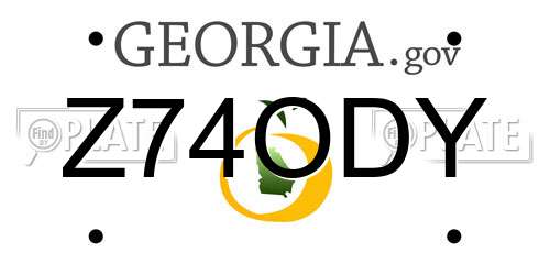 Z74ODY Georgia License Plate