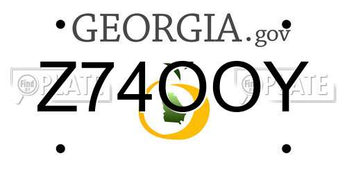 Z74OOY Georgia License Plate