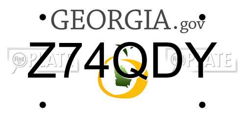Z74QDY Georgia License Plate