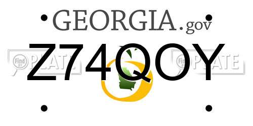 Z74QOY Georgia License Plate