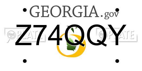 Z74QQY Georgia License Plate