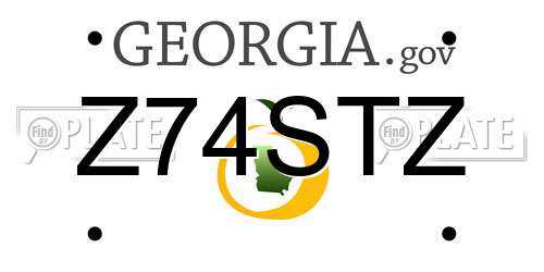 Z74STZ Georgia License Plate