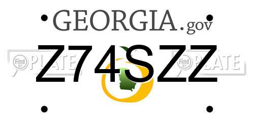 Z74SZZ Georgia License Plate