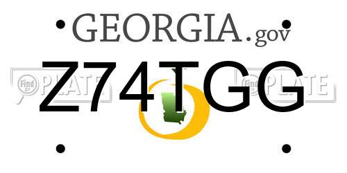 Z74TGG Georgia License Plate