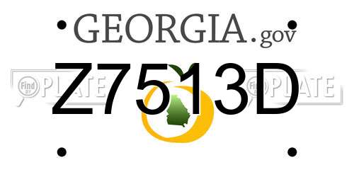 Z7513D Georgia License Plate