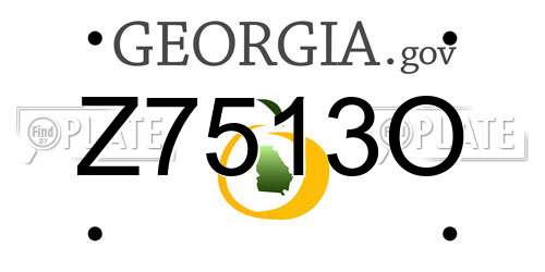 Z7513O Georgia License Plate