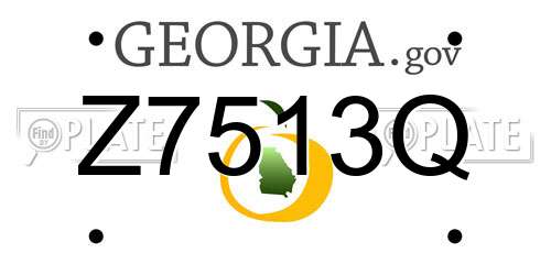 Z7513Q Georgia License Plate