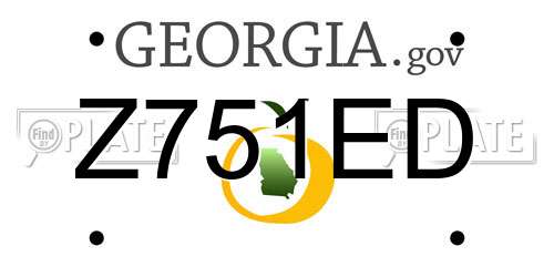 Z751ED Georgia License Plate