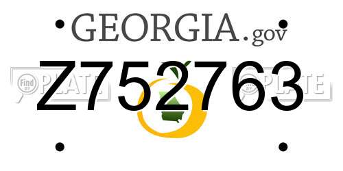 Z752763 Georgia License Plate