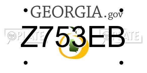 Z753EB Georgia License Plate