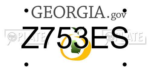 Z753ES Georgia License Plate