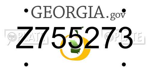 Z755273 Georgia License Plate
