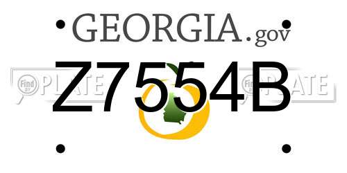 Z7554B Georgia License Plate