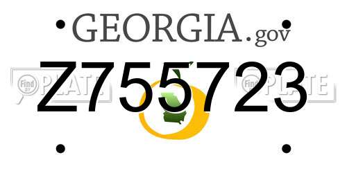 Z755723 Georgia License Plate