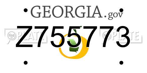 Z755773 Georgia License Plate