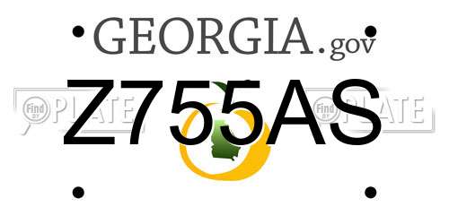 Z755AS Georgia License Plate