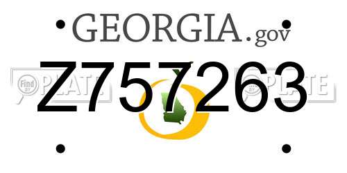 Z757263 Georgia License Plate
