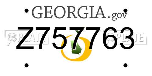 Z757763 Georgia License Plate