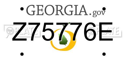 Z75776E Georgia License Plate