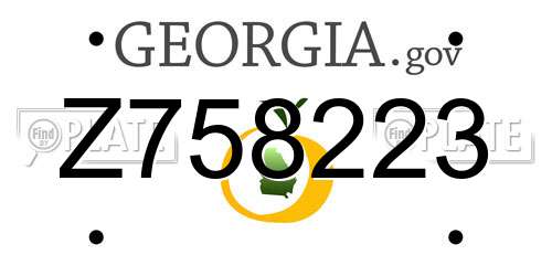Z758223 Georgia License Plate