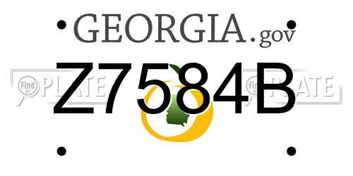 Z7584B Georgia License Plate