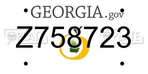 Z758723 Georgia License Plate