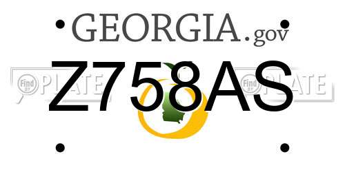 Z758AS Georgia License Plate