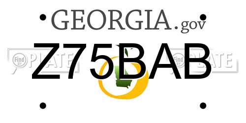 Z75BAB Georgia License Plate